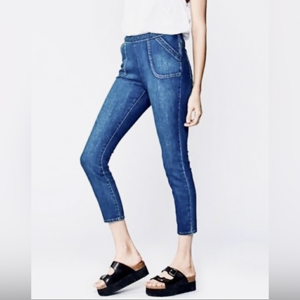 Free People Braided Waist High Rise Skinny Jegging Style Jean Women’s Size 28